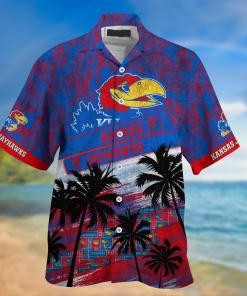 Kansas Jayhawks NCAA Palm Tree Pattern Hawaii Shirt For Sports Fans