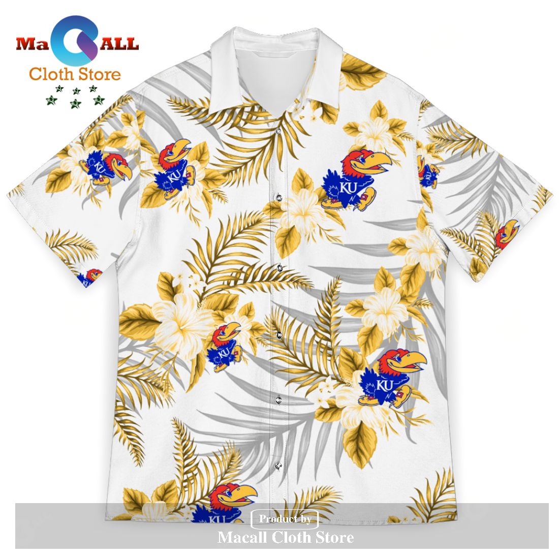 Kansas Jayhawks Sports American Hawaiian Tropical Hawaiian Shirt - Trending Gift for Fan Club Members