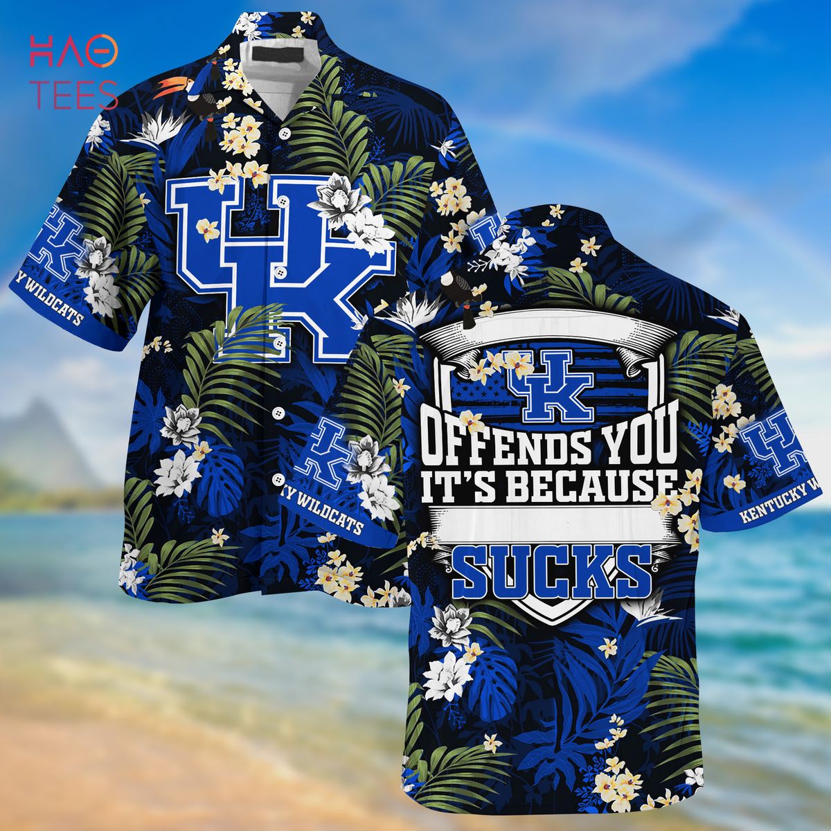 Kentucky Wildcats Hawaiian Shirt And Shorts For Summer, Tropical Patterns For Fans