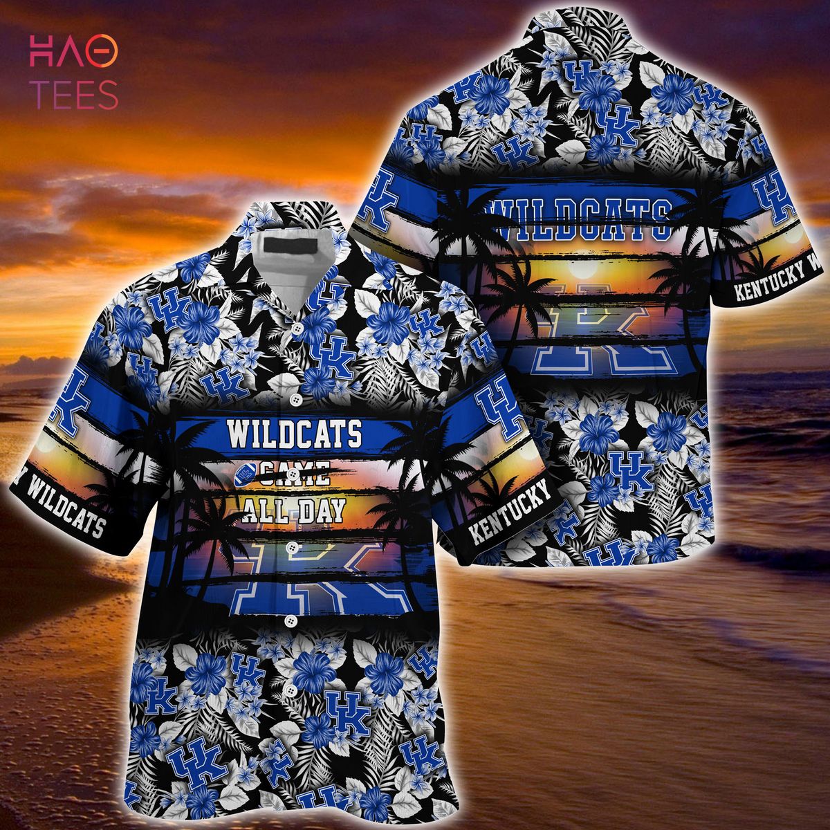 Kentucky Wildcats Summer Hawaiian Shirt - Sporty and Floral Pattern Shirt for Wildcats Sports Enthusiasts