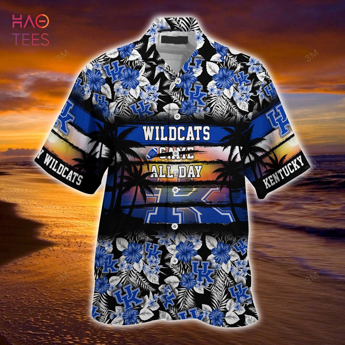 Kentucky Wildcats Summer Hawaiian Shirt - Sporty and Floral Pattern Shirt for Wildcats Sports Enthusiasts