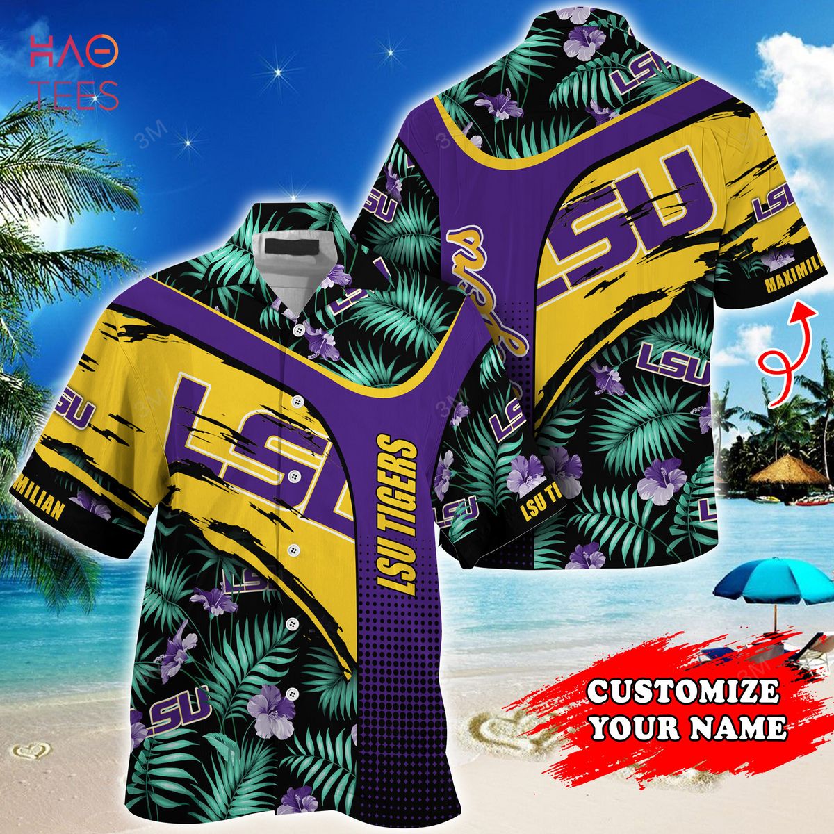 LSU TIGERS Customized Summer Hawaiian Shirt - Personalized and Tropical Pattern Shirt for Tigers Fans