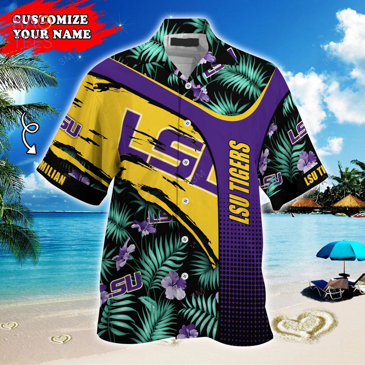 LSU TIGERS Customized Summer Hawaiian Shirt - Personalized and Tropical Pattern Shirt for Tigers Fans