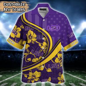 LSU TIGERS NCAA US Flag Flower Hawaii Shirt For Fans