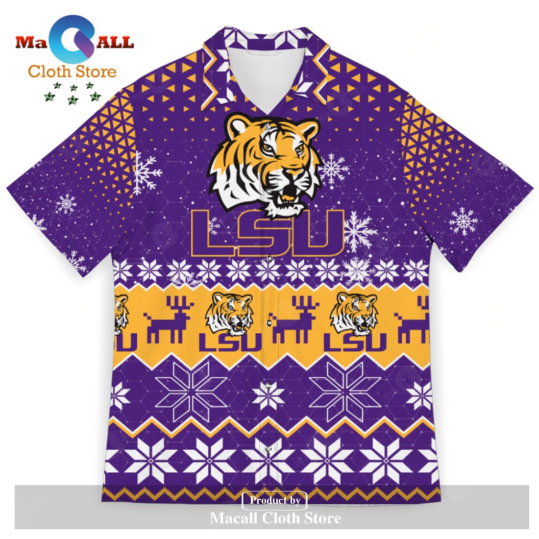 LSU Tigers Hibiscus Hawaiian Shirt with Beach Short - Perfect for Summer