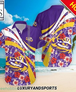 LSU Tigers NCAA Tropical Hibiscus Flower Hawaiian Shirt for Men 