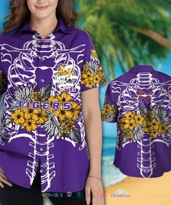 LSU Tigers Skeleton Tropical Hawaiian Shirt - Unique and Creative Design for Tigers Fans