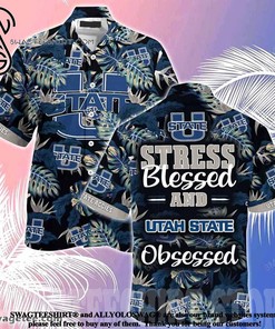 Laugh and Relax with Utah State Aggies Stress Blessed Obsessed Summer Beach Hawaiian Shirt 