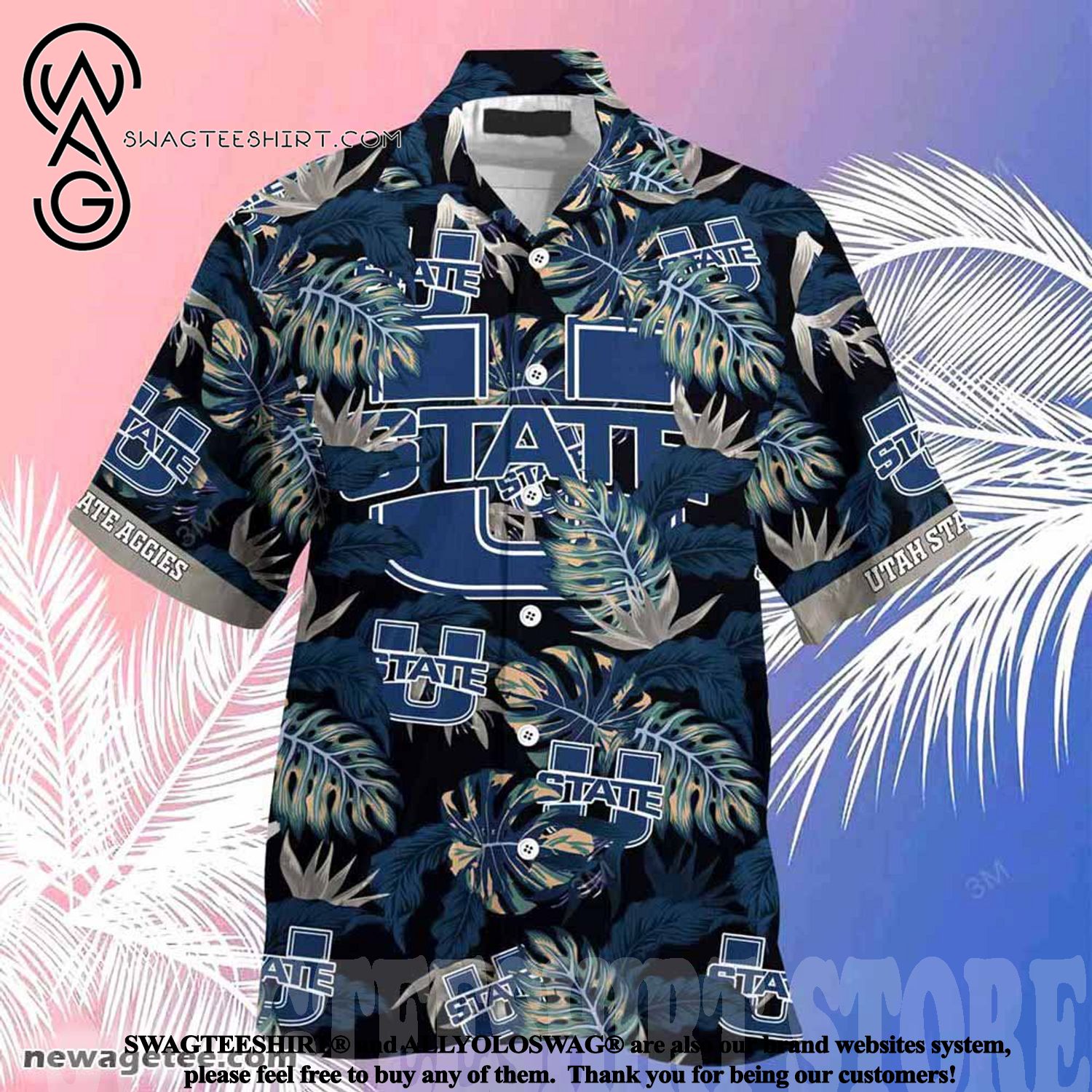 Laugh and Relax with Utah State Aggies Stress Blessed Obsessed Summer Beach Hawaiian Shirt