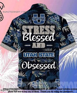 Laugh and Relax with Utah State Aggies Stress Blessed Obsessed Summer Beach Hawaiian Shirt
