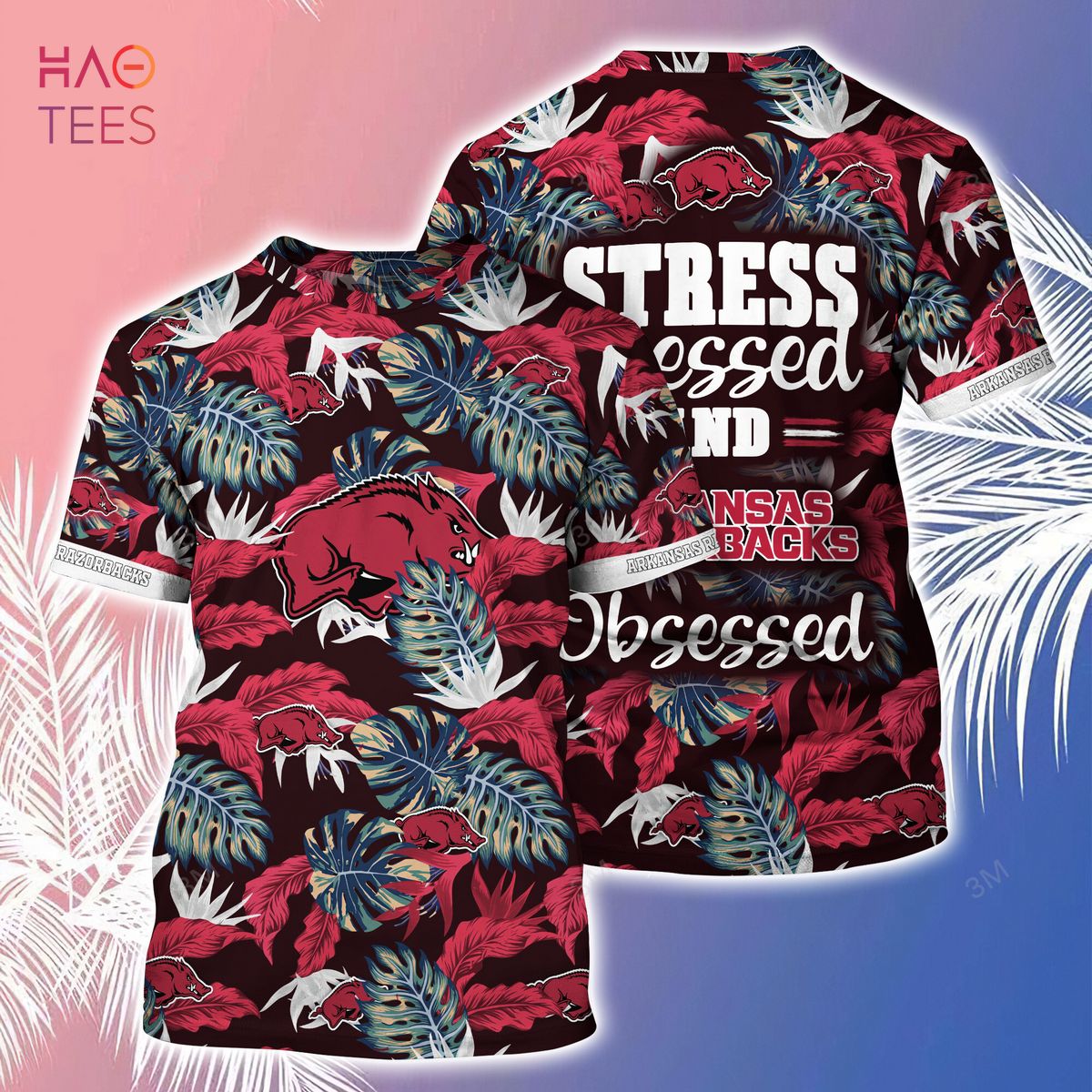 Limited Edition Arkansas Razorbacks Summer Hawaiian Shirt and Shorts - Stress Blessed Obsessed Design