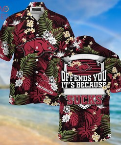 Limited Edition Arkansas Razorbacks Summer Hawaiian Shirt and Shorts with Tropical Patterns