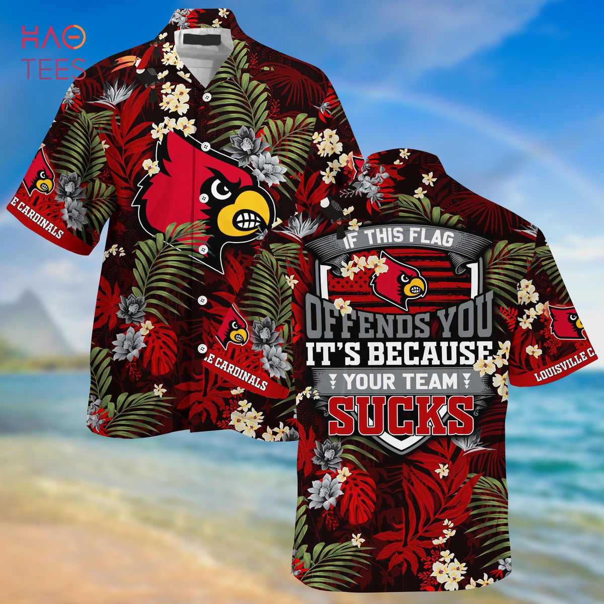Limited Edition Summer Hawaiian Shirt and Shorts with Tropical Patterns for Louisville Cardinals Fans