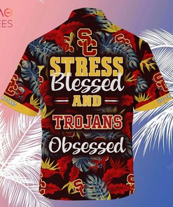 Limited Edition USC Trojans Summer Hawaiian Shirt and Shorts - Stress Blessed Obsessed Design