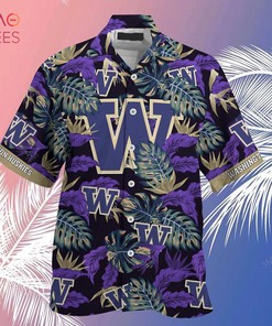 Limited Edition Washington Huskies Summer Hawaiian Shirt and Shorts - Stress Blessed Obsessed Design