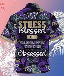 Limited Edition Washington Huskies Summer Hawaiian Shirt and Shorts - Stress Blessed Obsessed Design
