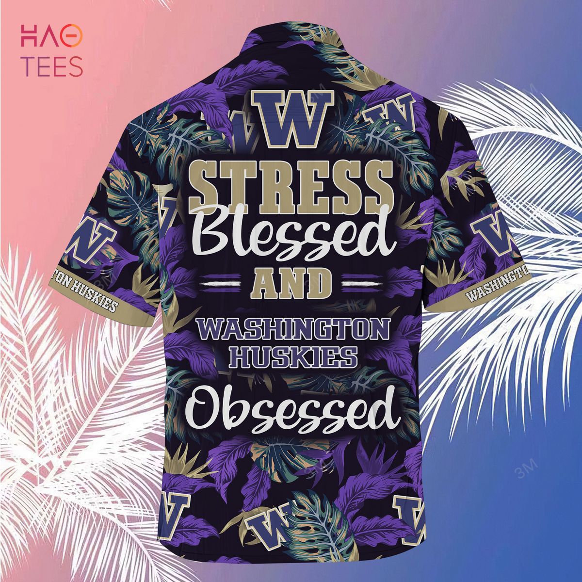 Limited Edition Washington Huskies Summer Hawaiian Shirt and Shorts - Stress Blessed Obsessed Design