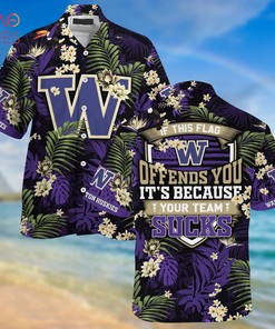 Limited Edition Washington Huskies Summer Hawaiian Shirt and Shorts with Tropical Patterns
