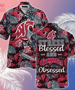 Limited Edition Washington State Cougars Summer Hawaiian Shirt and Shorts - Stress Blessed Obsessed Design