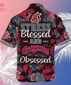 Limited Edition Washington State Cougars Summer Hawaiian Shirt and Shorts - Stress Blessed Obsessed Design