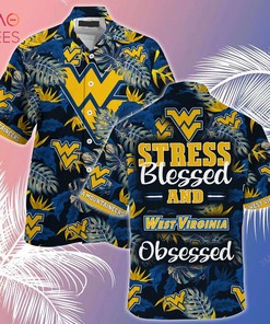 Limited Edition West Virginia Mountaineers Summer Hawaiian Shirt and Shorts - Stress Blessed Obsessed Design