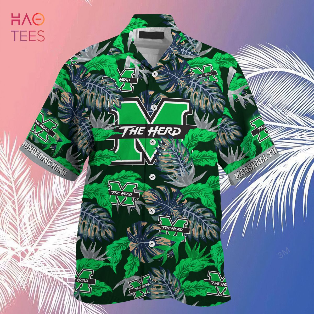 Limited Summer Hawaiian Shirt and Shorts for Fans - Stress Blessed Obsessed Marshall Thundering Herd