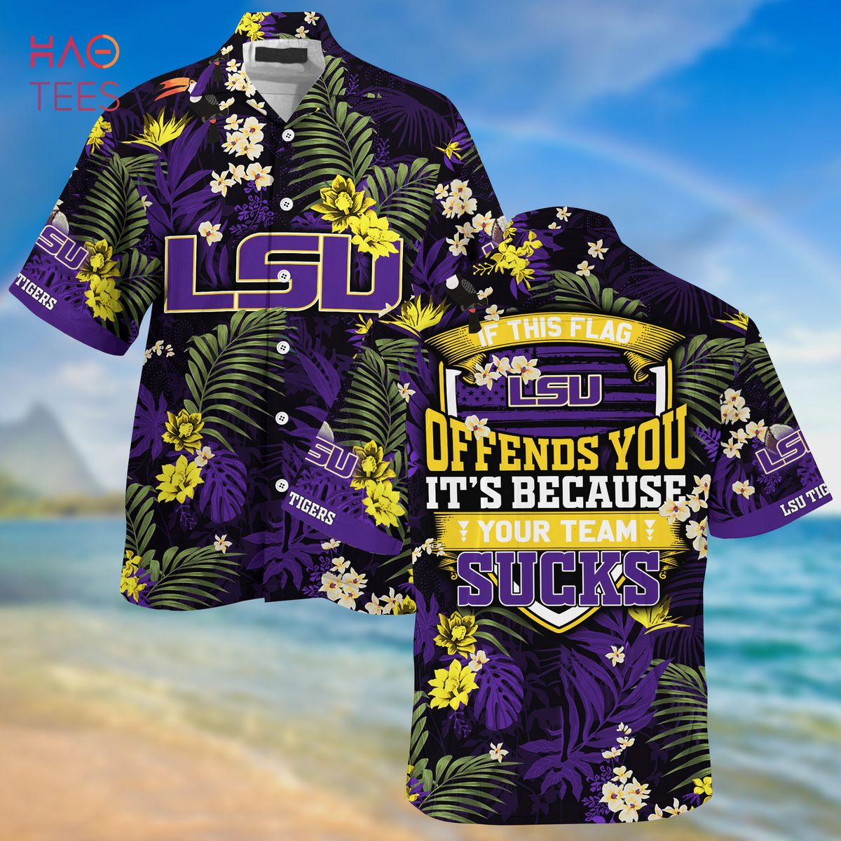 Limited Summer Hawaiian Shirt and Shorts with Tropical Patterns for LSU TIGERS Fans
