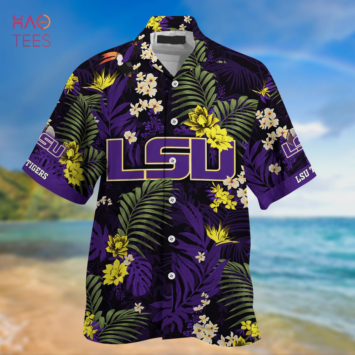 Limited Summer Hawaiian Shirt and Shorts with Tropical Patterns for LSU TIGERS Fans