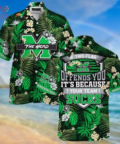 Limited Summer Hawaiian Shirt and Shorts with Tropical Patterns for Marshall Thundering Herd Fans