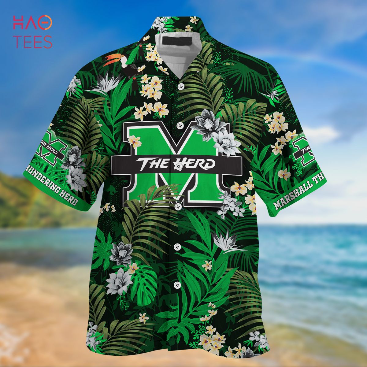 Limited Summer Hawaiian Shirt and Shorts with Tropical Patterns for Marshall Thundering Herd Fans