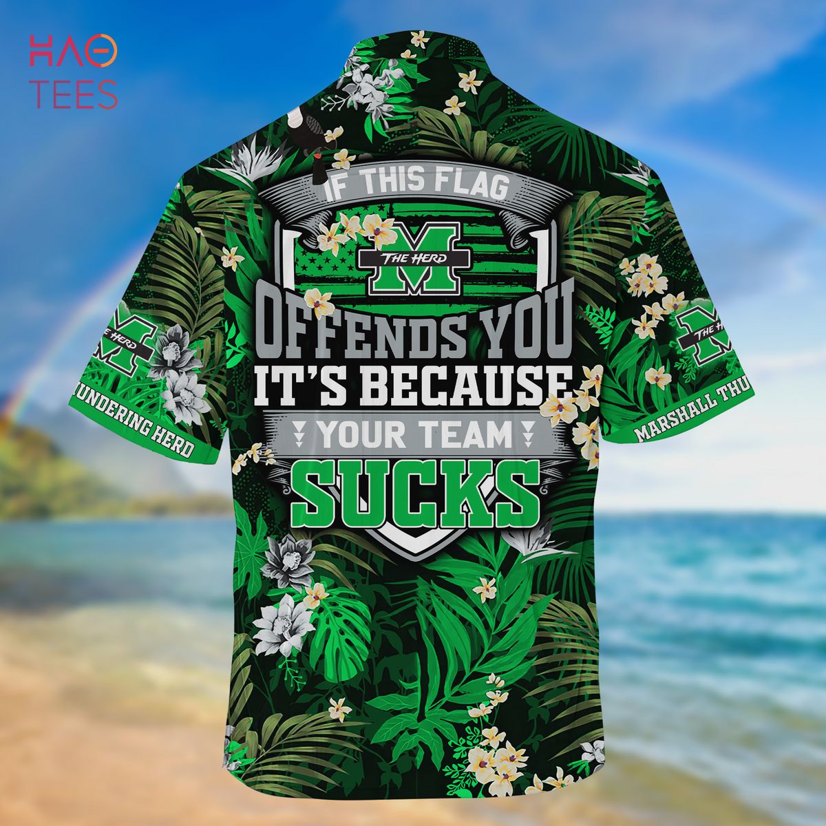 Limited Summer Hawaiian Shirt and Shorts with Tropical Patterns for Marshall Thundering Herd Fans