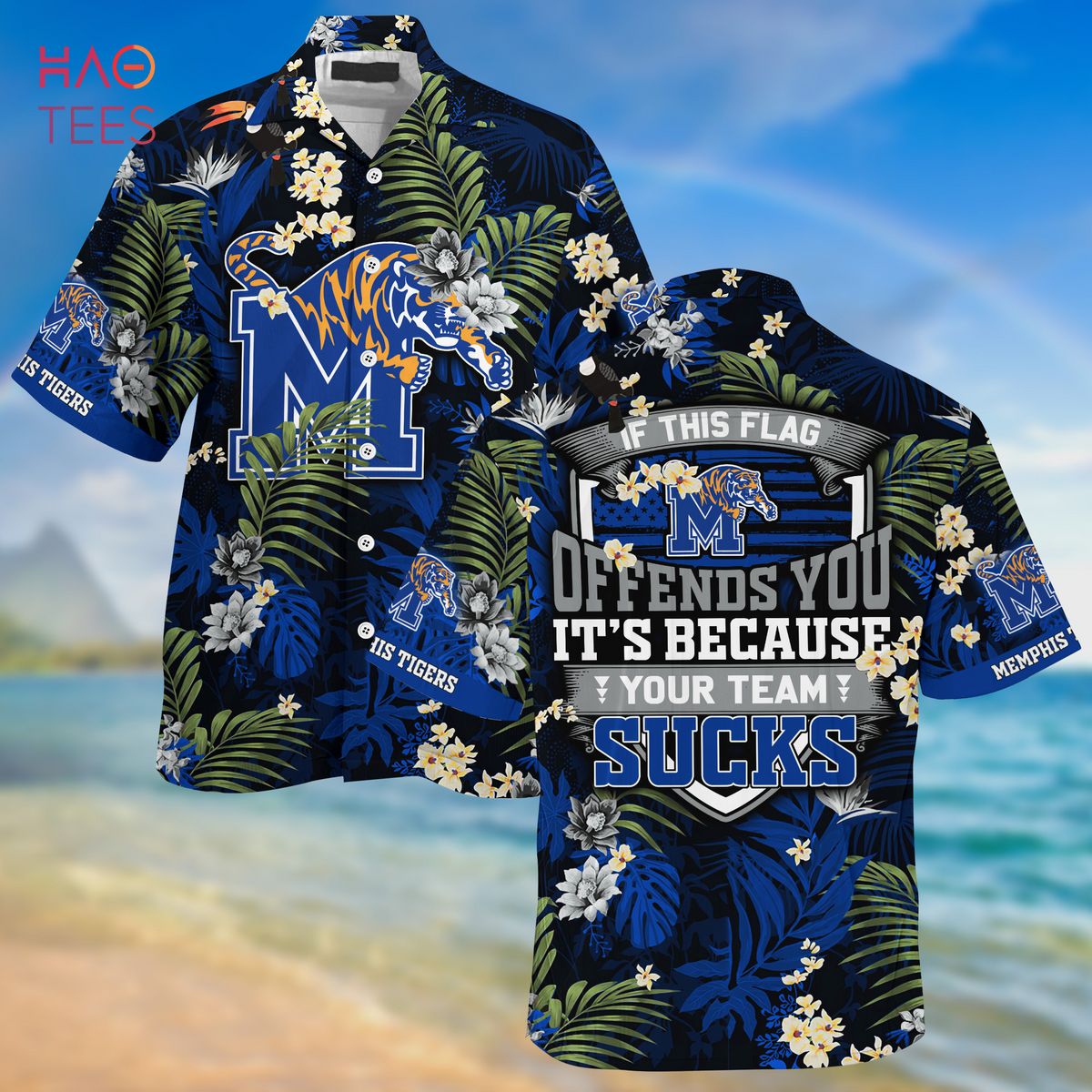 Limited Summer Hawaiian Shirt and Shorts with Tropical Patterns for Memphis Tigers Fans