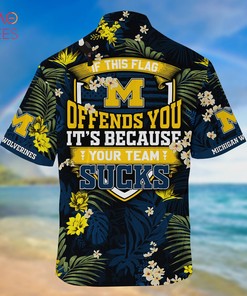 Limited Summer Hawaiian Shirt and Shorts with Tropical Patterns for Michigan Wolverines Fans
