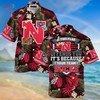 Limited Summer Hawaiian Shirt and Shorts with Tropical Patterns for Nebraska Cornhuskers Fans