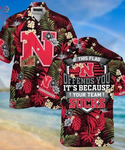 Limited Summer Hawaiian Shirt and Shorts with Tropical Patterns for Nebraska Cornhuskers Fans