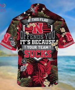 Limited Summer Hawaiian Shirt and Shorts with Tropical Patterns for Nebraska Cornhuskers Fans