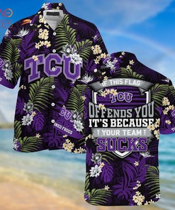 Limited Summer Hawaiian Shirt and Shorts with Tropical Patterns for TCU Horned Frogs Fans