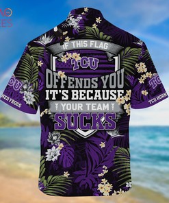 Limited Summer Hawaiian Shirt and Shorts with Tropical Patterns for TCU Horned Frogs Fans