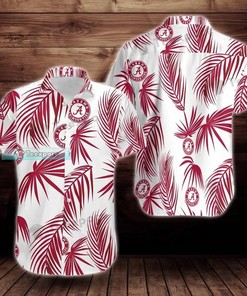 Look Refreshing with Alabama Crimson Tide Flower Leaf Pattern Hawaiian Shirt