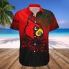 Louisville Cardinals Hawaiian Shirt with Cool Coconut Tree Design