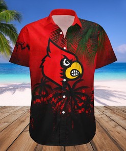 Louisville Cardinals Hawaiian Shirt with Cool Coconut Tree Design