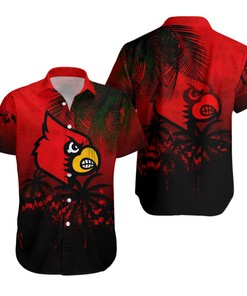 Louisville Cardinals Hawaiian Shirt with Cool Coconut Tree Design