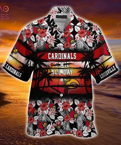 Louisville Cardinals Summer Hawaiian Shirt - Sporty and Floral Pattern Shirt for Cardinals Sports Enthusiasts