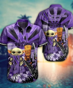 Magnificent NCAA Northwestern Wildcats Baby Yoda Hawaiian Shirt for Fans