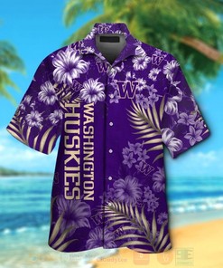 Make a Statement with NCAA Washington Huskies Purple Flowers Hawaiian Shirt