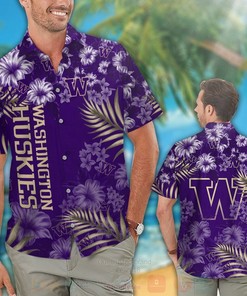 Make a Statement with NCAA Washington Huskies Purple Flowers Hawaiian Shirt
