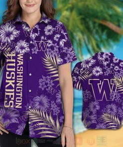 Make a Statement with NCAA Washington Huskies Purple Flowers Hawaiian Shirt