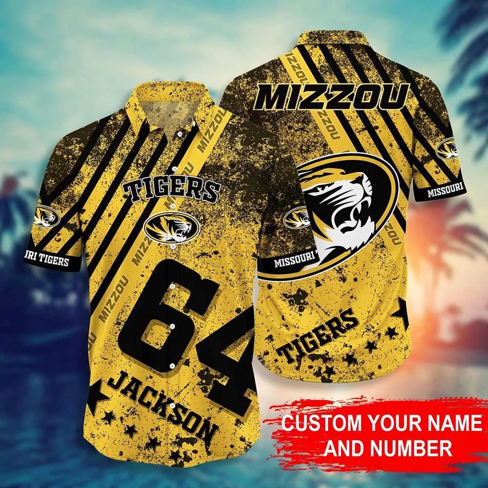 Make a Statement with Personalized NCAA Missouri Tigers Custom Name Number Hawaiian Shirt
