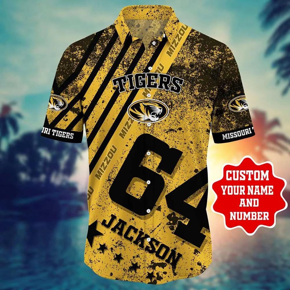 Make a Statement with Personalized NCAA Missouri Tigers Custom Name Number Hawaiian Shirt