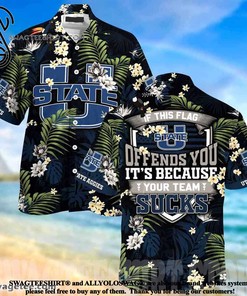 Make a Statement with Utah State Aggies This Flag Offends You Summer Beach Hawaiian Shirt 